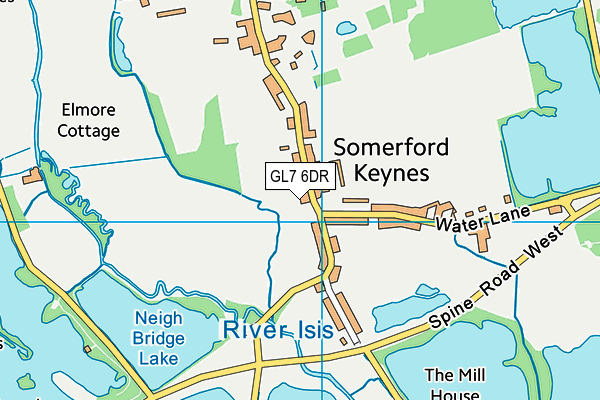 GL7 6DR map - OS VectorMap District (Ordnance Survey)