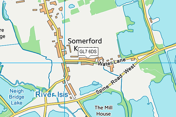 GL7 6DS map - OS VectorMap District (Ordnance Survey)