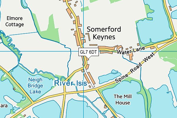 GL7 6DT map - OS VectorMap District (Ordnance Survey)