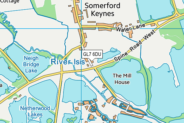 GL7 6DU map - OS VectorMap District (Ordnance Survey)