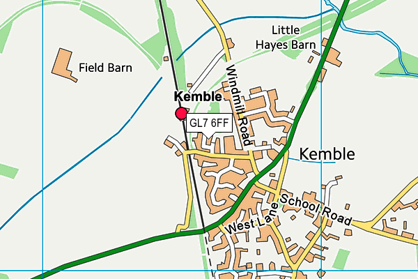 GL7 6FF map - OS VectorMap District (Ordnance Survey)