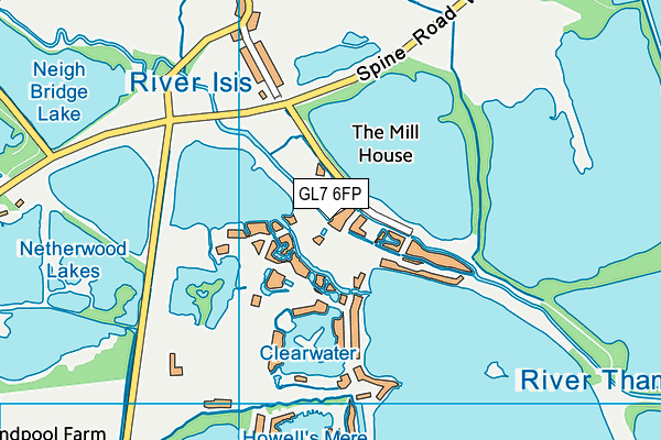 GL7 6FP map - OS VectorMap District (Ordnance Survey)