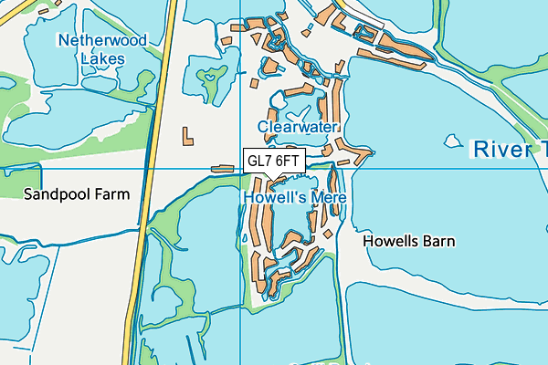 GL7 6FT map - OS VectorMap District (Ordnance Survey)