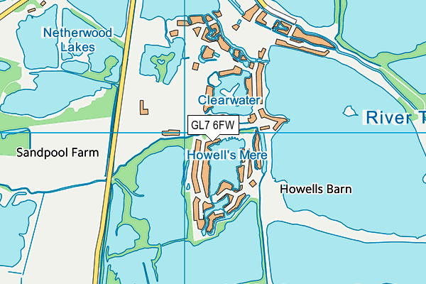 GL7 6FW map - OS VectorMap District (Ordnance Survey)