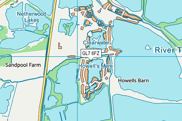 GL7 6FZ map - OS VectorMap District (Ordnance Survey)