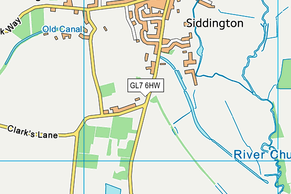 GL7 6HW map - OS VectorMap District (Ordnance Survey)