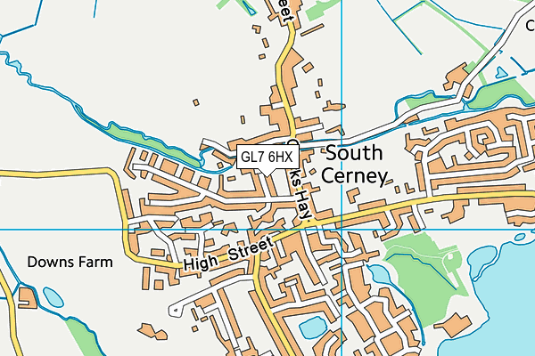 GL7 6HX map - OS VectorMap District (Ordnance Survey)