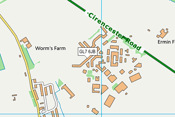 GL7 6JB map - OS VectorMap District (Ordnance Survey)