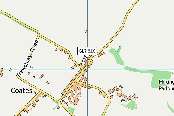 GL7 6JX map - OS VectorMap District (Ordnance Survey)