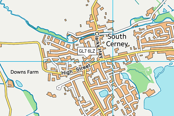 GL7 6LZ map - OS VectorMap District (Ordnance Survey)