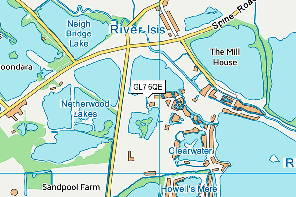 GL7 6QE map - OS VectorMap District (Ordnance Survey)