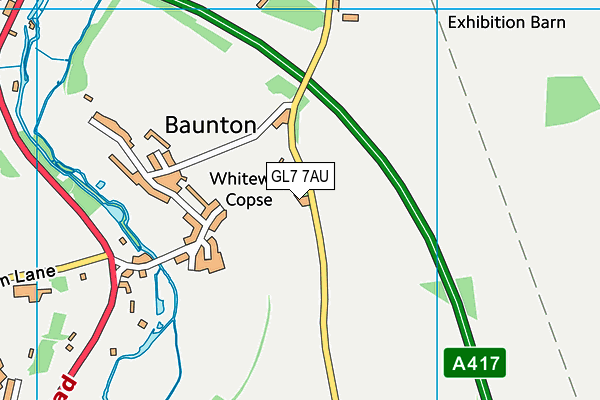 GL7 7AU map - OS VectorMap District (Ordnance Survey)