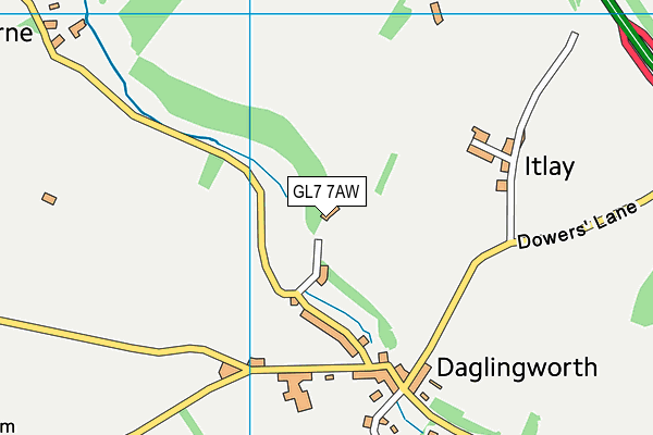 GL7 7AW map - OS VectorMap District (Ordnance Survey)