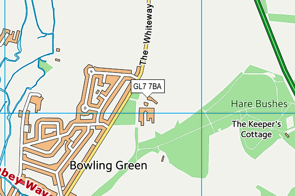Tarbarrow Cricket Club map (GL7 7BA) - OS VectorMap District (Ordnance Survey)