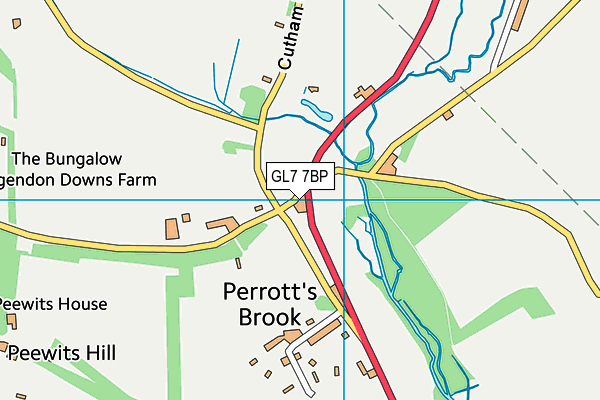 GL7 7BP map - OS VectorMap District (Ordnance Survey)