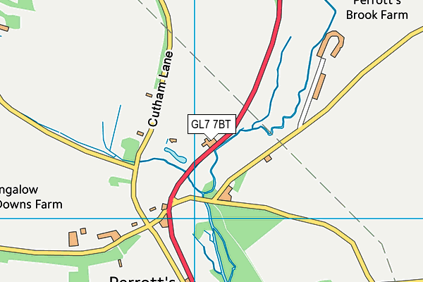 GL7 7BT map - OS VectorMap District (Ordnance Survey)