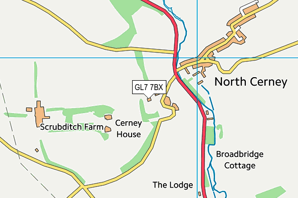 GL7 7BX map - OS VectorMap District (Ordnance Survey)