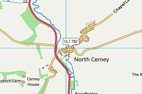 North Cerney Church of England Primary Academy map (GL7 7BZ) - OS VectorMap District (Ordnance Survey)