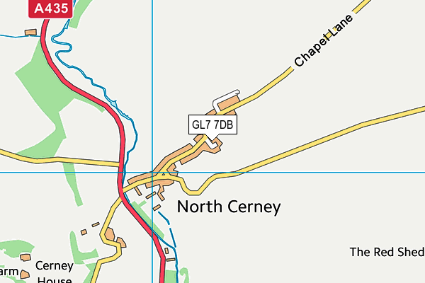 GL7 7DB map - OS VectorMap District (Ordnance Survey)