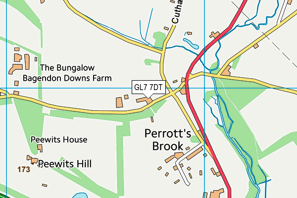 GL7 7DT map - OS VectorMap District (Ordnance Survey)