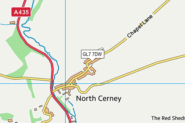 GL7 7DW map - OS VectorMap District (Ordnance Survey)