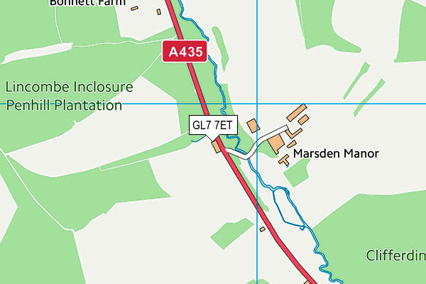 GL7 7ET map - OS VectorMap District (Ordnance Survey)