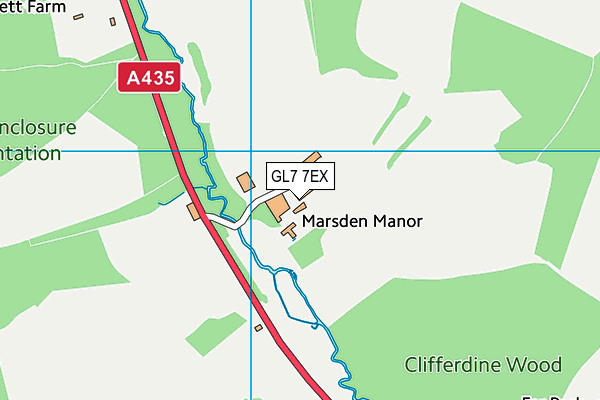 GL7 7EX map - OS VectorMap District (Ordnance Survey)