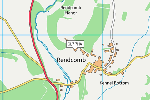 Rendcomb College map (GL7 7HA) - OS VectorMap District (Ordnance Survey)