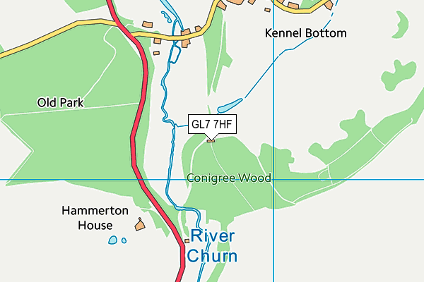 GL7 7HF map - OS VectorMap District (Ordnance Survey)
