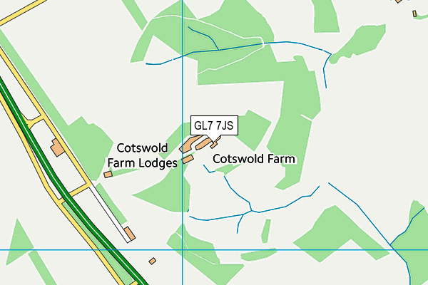 GL7 7JS map - OS VectorMap District (Ordnance Survey)