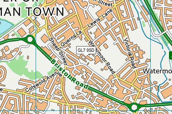 GL7 9SD map - OS VectorMap District (Ordnance Survey)