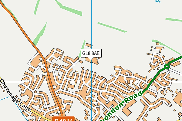 GL8 8AE map - OS VectorMap District (Ordnance Survey)