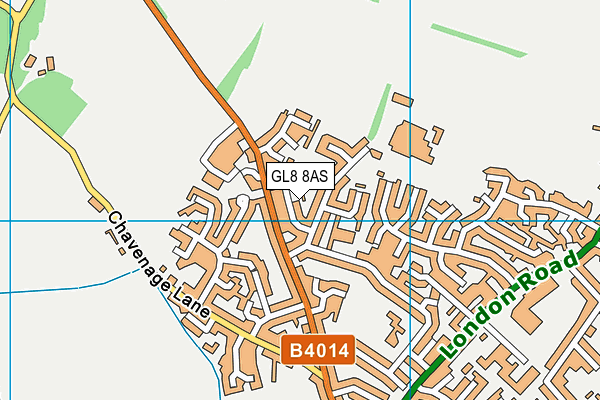 GL8 8AS map - OS VectorMap District (Ordnance Survey)