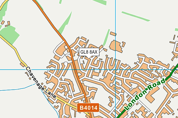 GL8 8AX map - OS VectorMap District (Ordnance Survey)