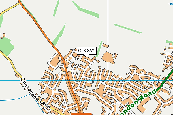 GL8 8AY map - OS VectorMap District (Ordnance Survey)