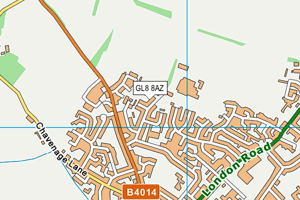GL8 8AZ map - OS VectorMap District (Ordnance Survey)