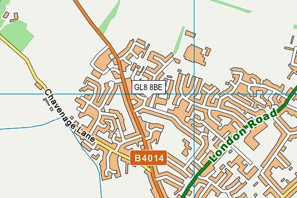 GL8 8BE map - OS VectorMap District (Ordnance Survey)