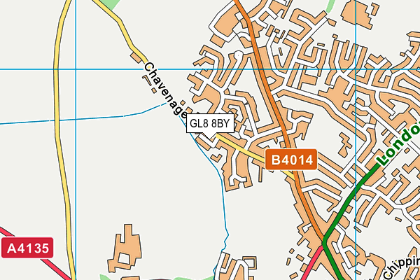 GL8 8BY map - OS VectorMap District (Ordnance Survey)