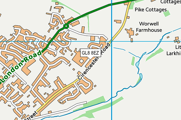 GL8 8EZ map - OS VectorMap District (Ordnance Survey)