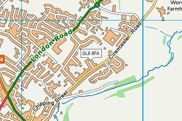 GL8 8FA map - OS VectorMap District (Ordnance Survey)