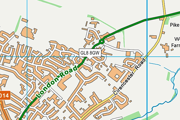 GL8 8GW map - OS VectorMap District (Ordnance Survey)