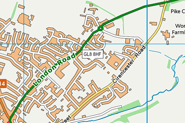 GL8 8HF map - OS VectorMap District (Ordnance Survey)