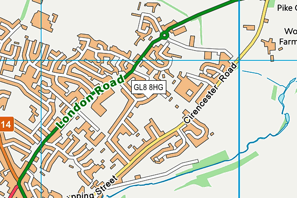 GL8 8HG map - OS VectorMap District (Ordnance Survey)