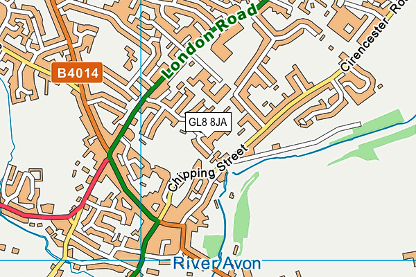 GL8 8JA map - OS VectorMap District (Ordnance Survey)