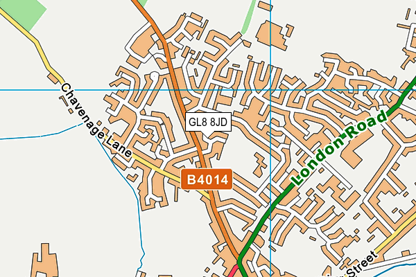 GL8 8JD map - OS VectorMap District (Ordnance Survey)