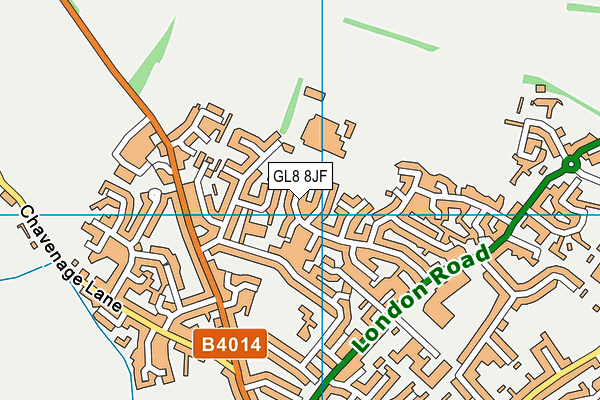 GL8 8JF map - OS VectorMap District (Ordnance Survey)