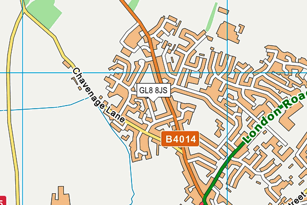 GL8 8JS map - OS VectorMap District (Ordnance Survey)