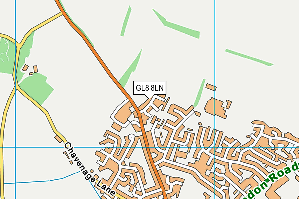 GL8 8LN map - OS VectorMap District (Ordnance Survey)