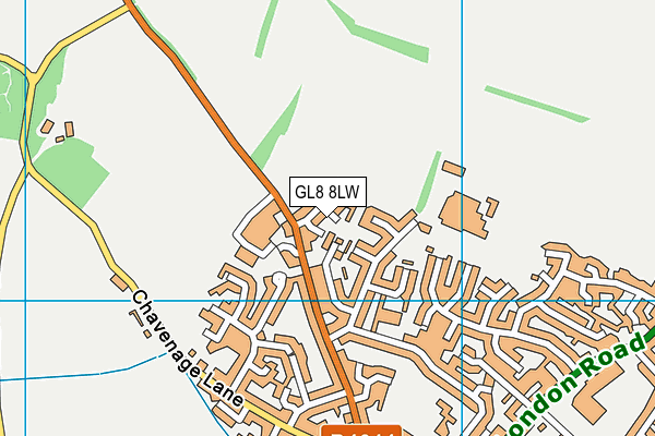 GL8 8LW map - OS VectorMap District (Ordnance Survey)