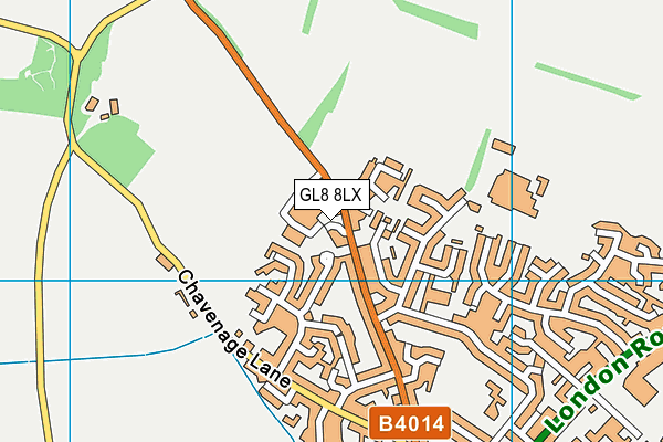 GL8 8LX map - OS VectorMap District (Ordnance Survey)